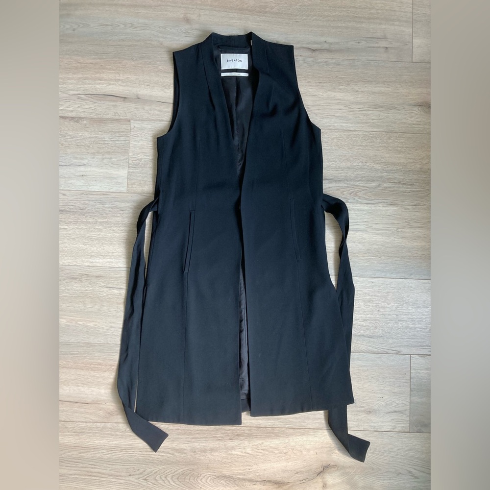 Babaton Midnight Black Longline Vest EUC